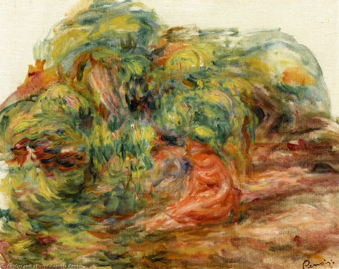 Two Woman In A Garden — Pierre-auguste Renoir