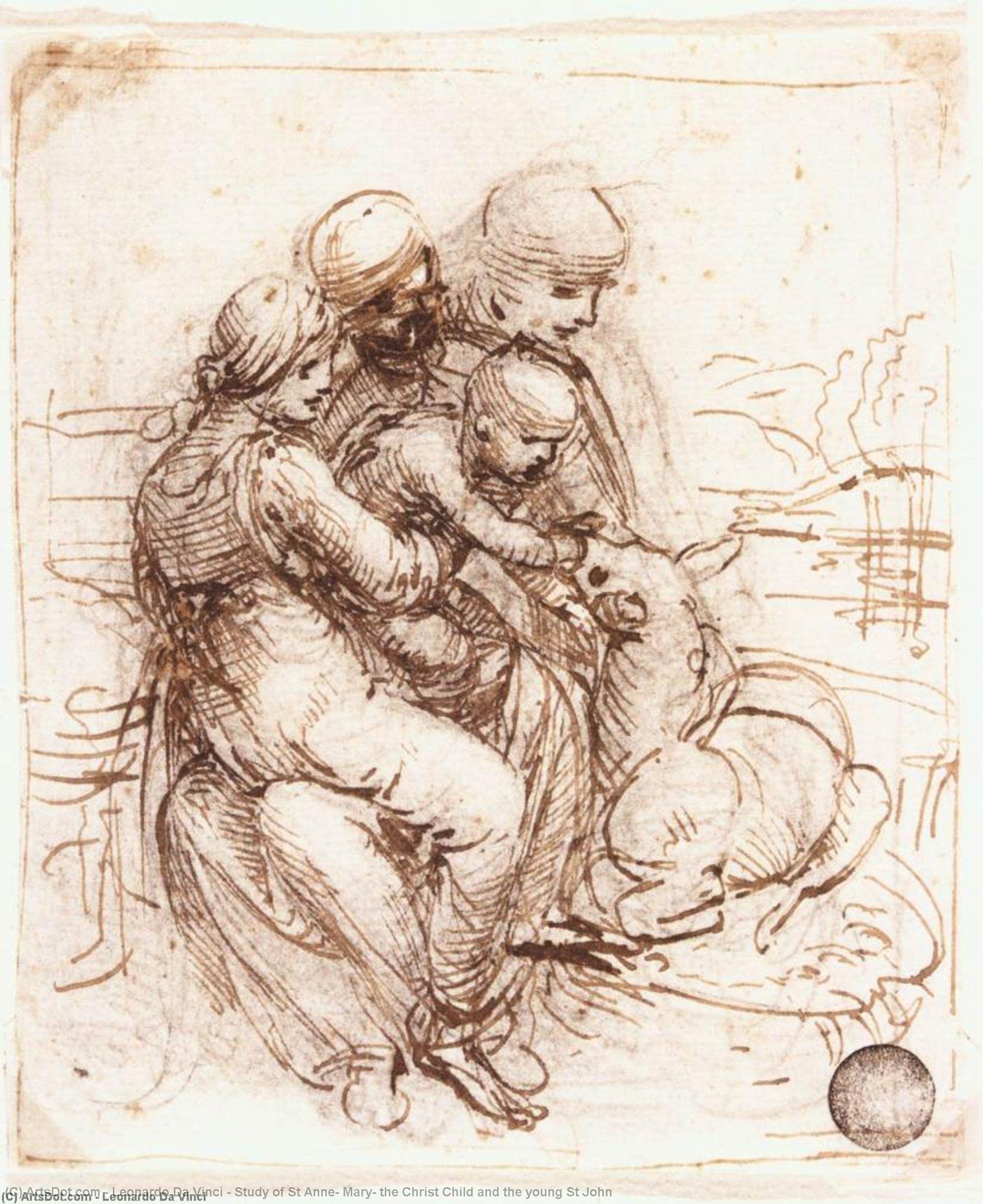 Study Of St Anne, Mary, The Christ Child And The Young St John — Leonardo Da Vinci