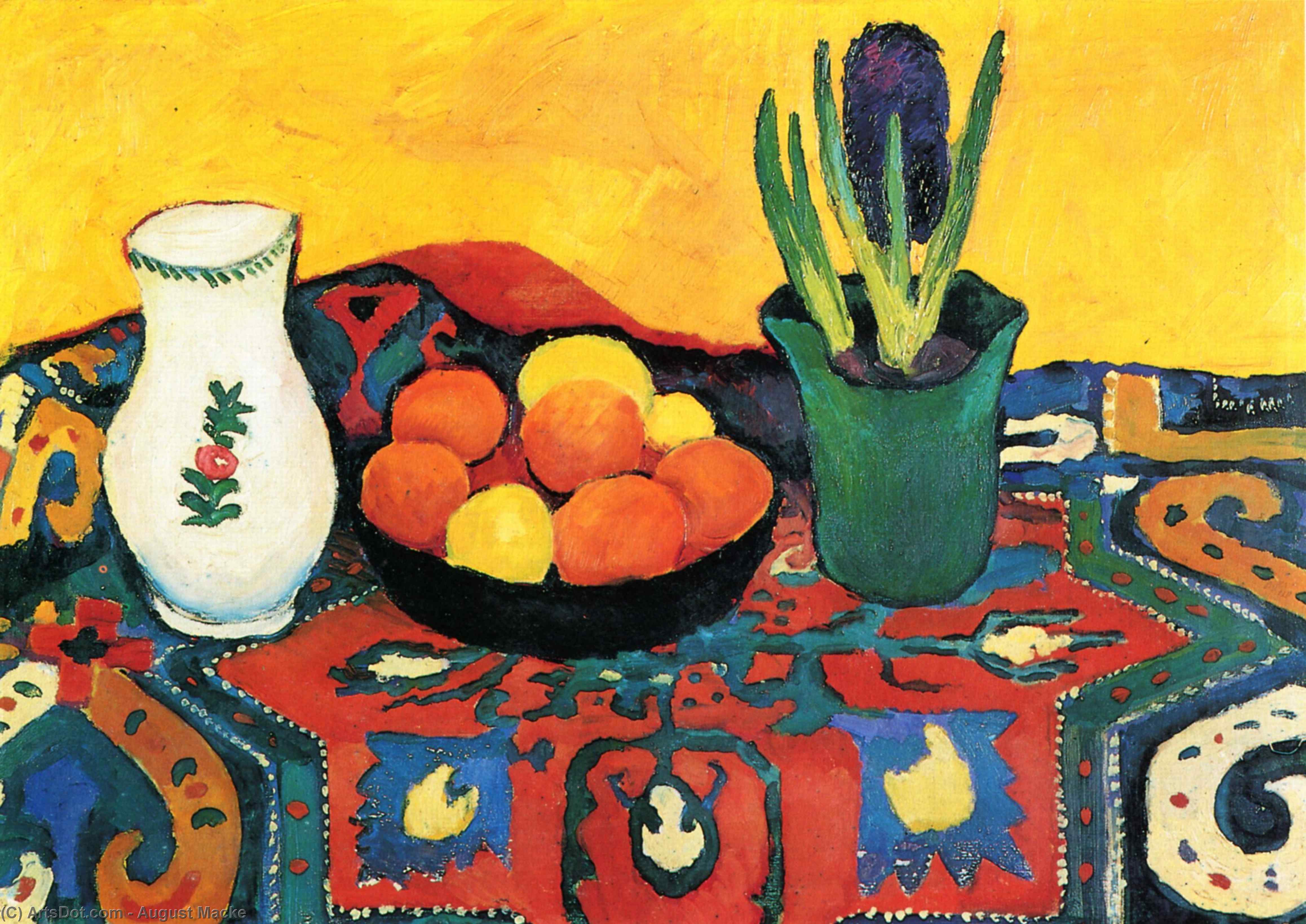 Still Life Hyacinths Carpet — August Macke
