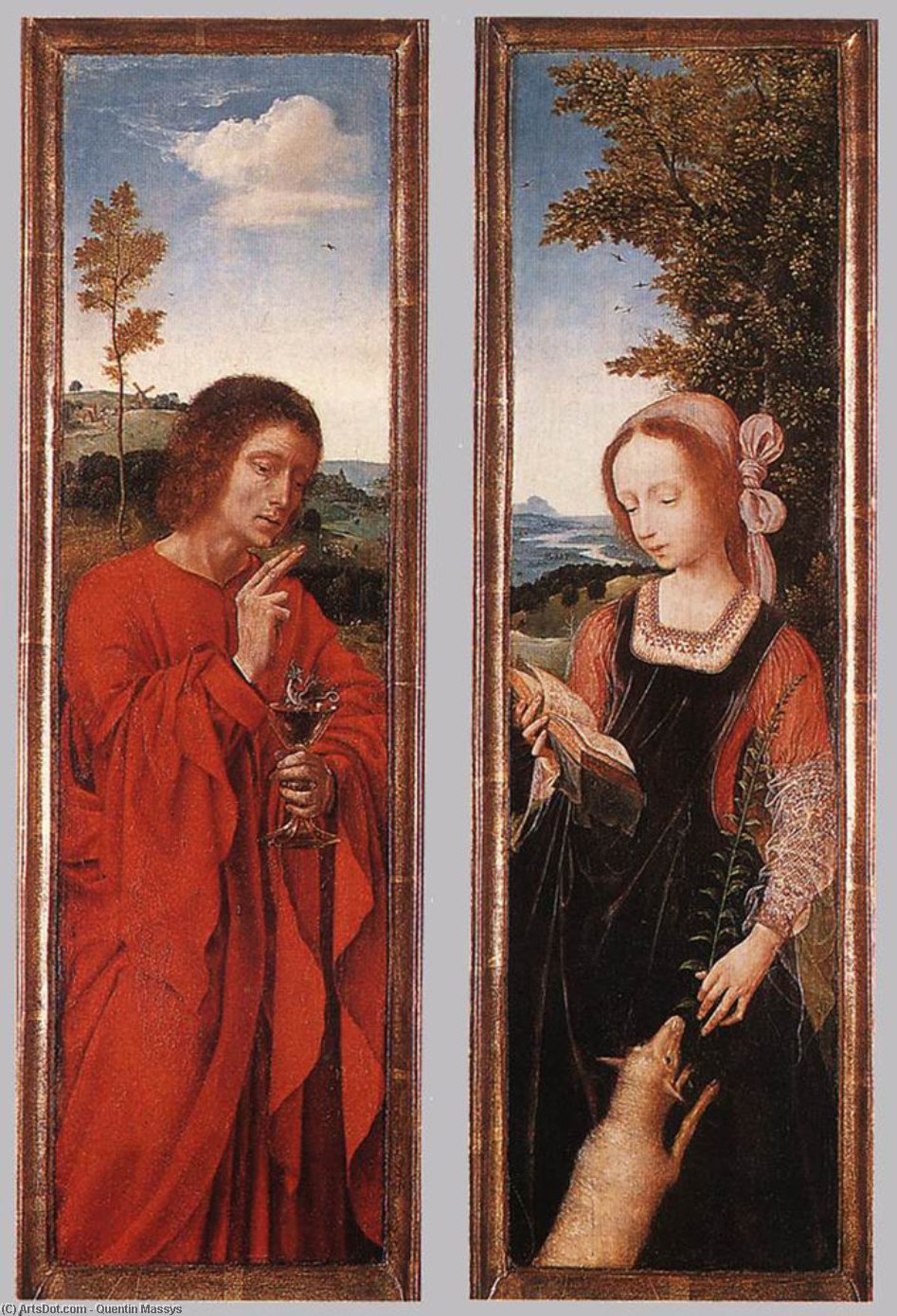 John The Baptist And St Agnes — Quentin Massys