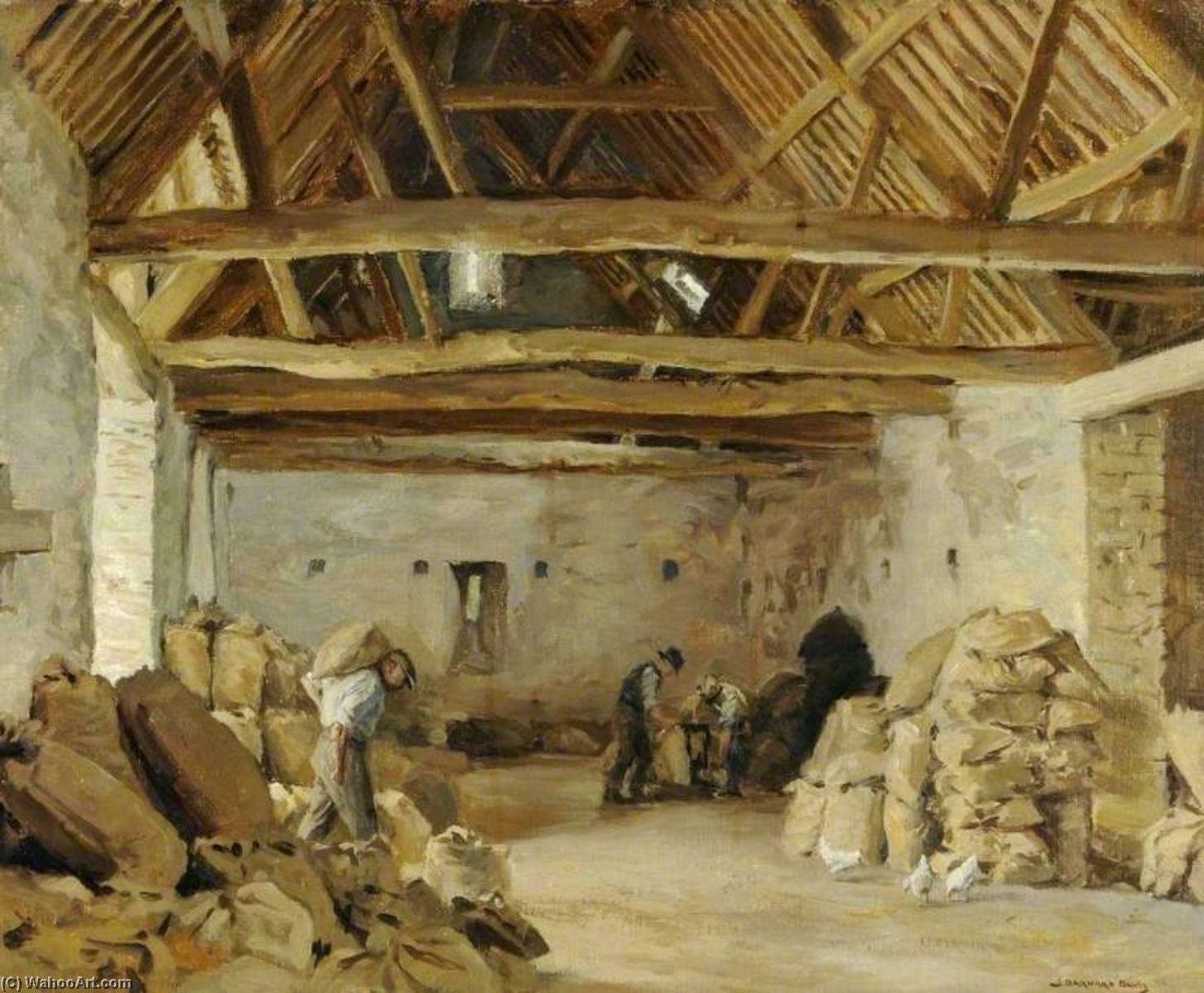 Weighing The Sacks (the Tithe Barn) — Joseph Barnard Davis