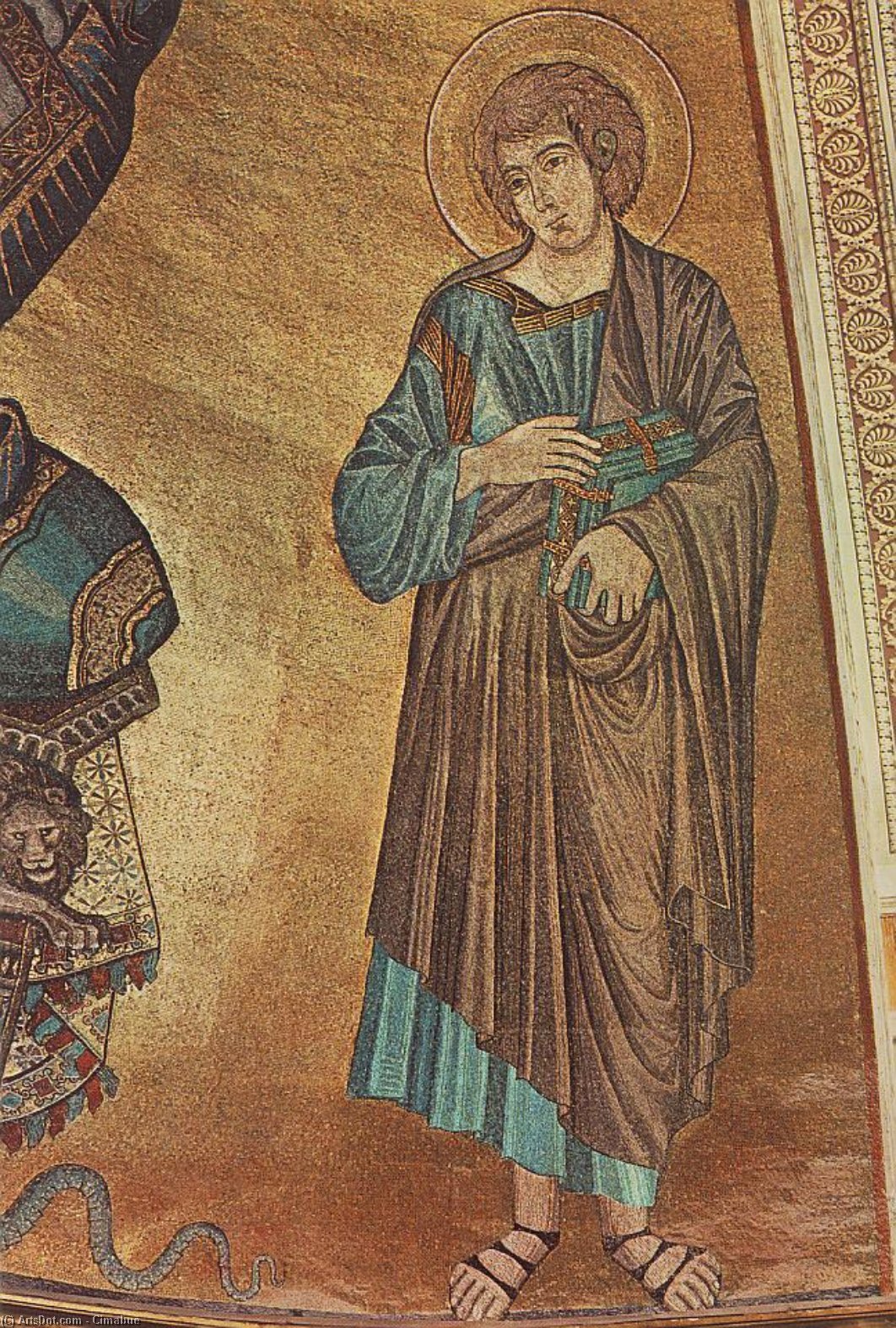 Christ Enthroned Between The Virgin And St John The Evangelist (detail) — Cimabue