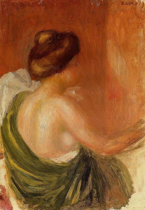 Seated Woman In A Green Robe — Pierre-auguste Renoir