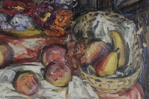 Still Life, With Fruit And Flowers On A Table — Louis Ritman