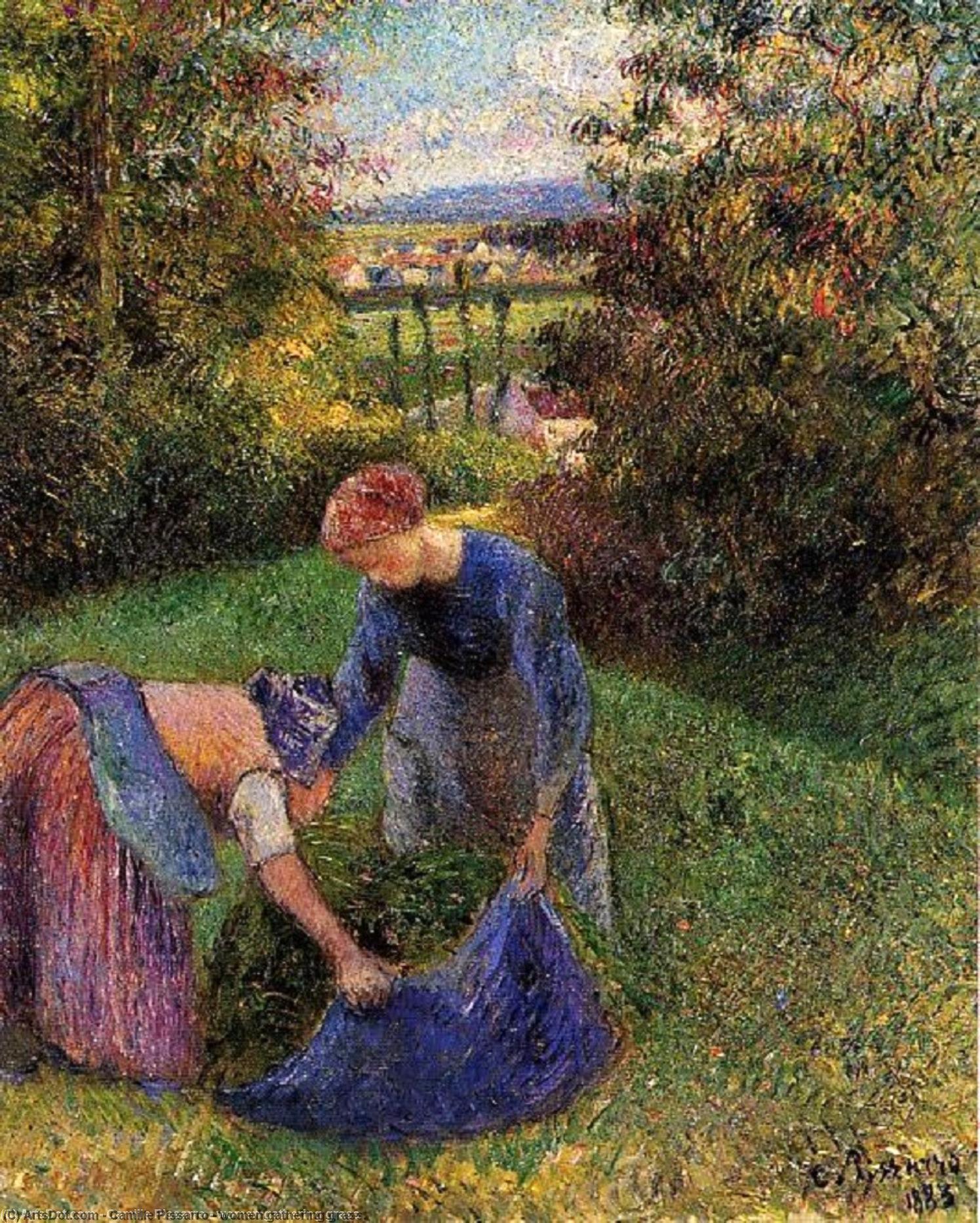 Women Gathering Grass. — Camille Pissarro