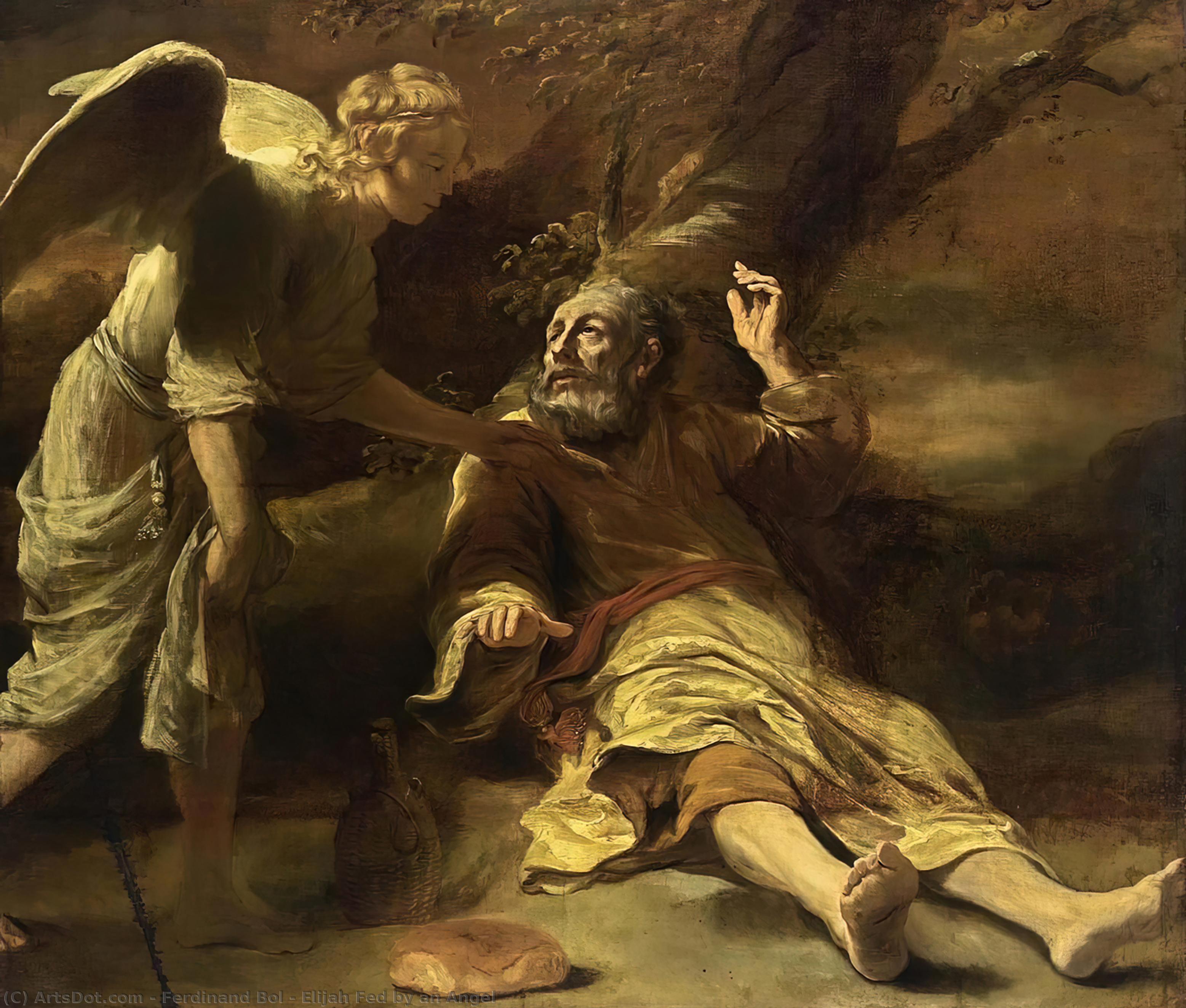 Elijah Fed By An Angel — Ferdinand Bol
