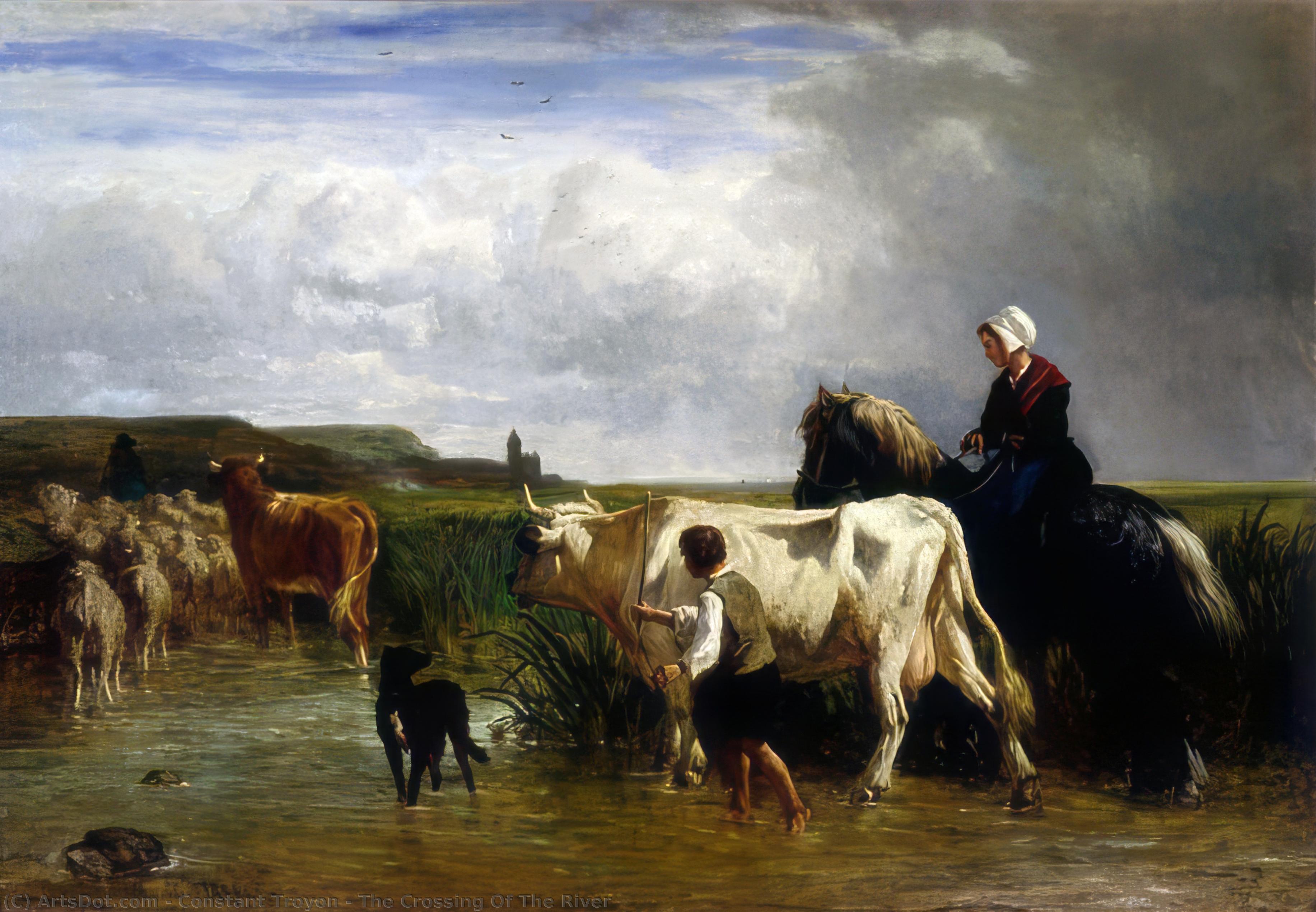 The Crossing Of The River — Constant Troyon