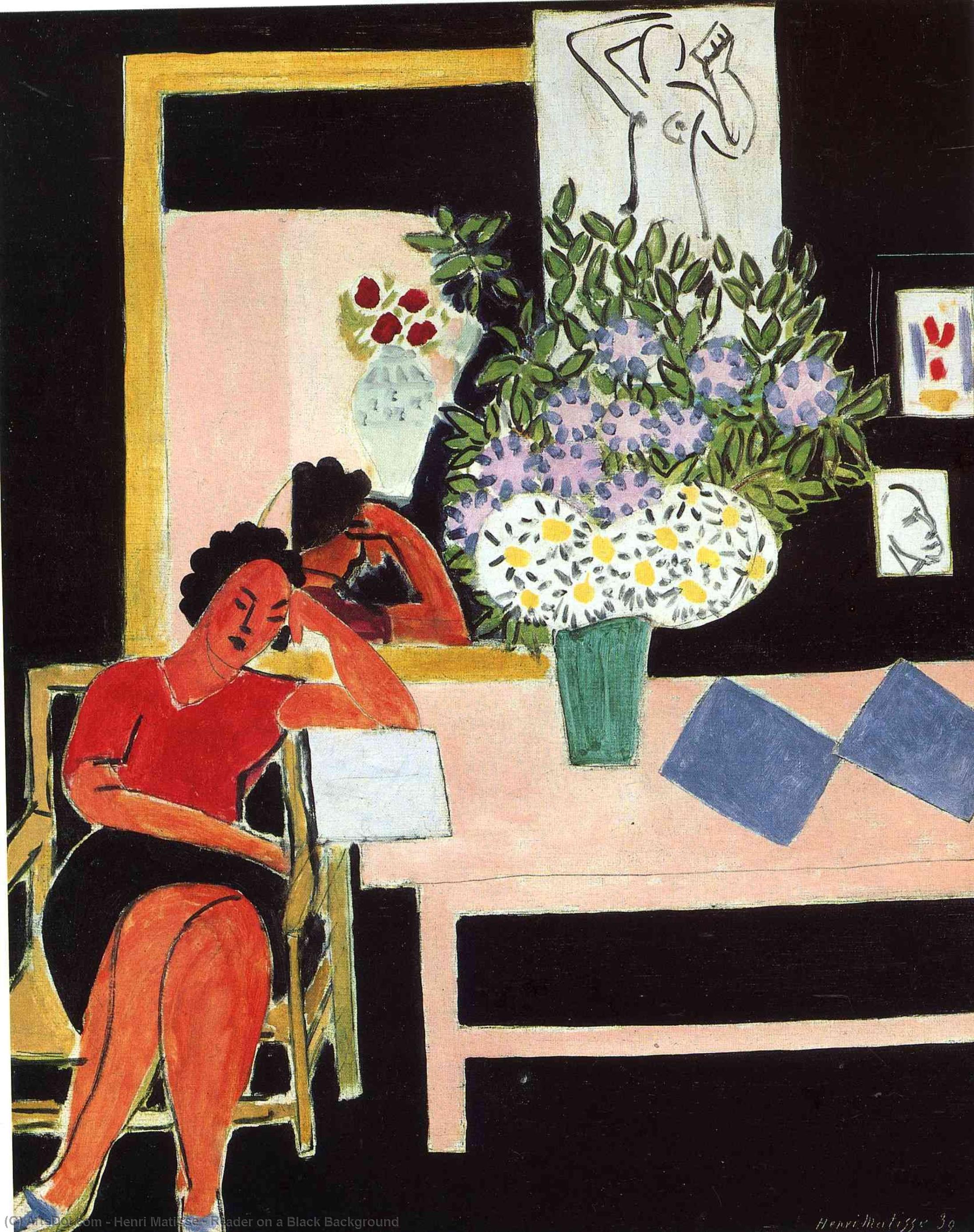 Reader On A Black Background — Henri Matisse