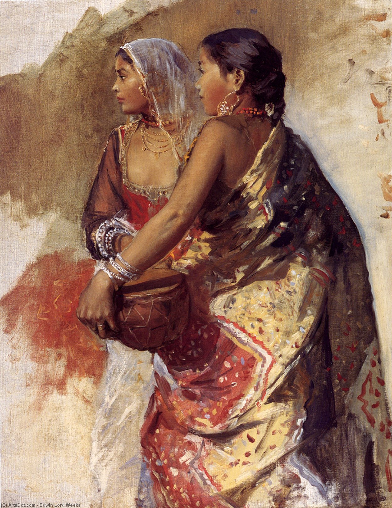 Sketch - Two Nautch Girls — Edwin Lord Weeks