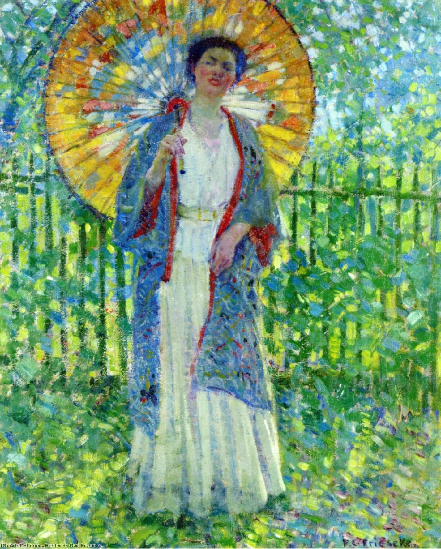 The Japanese Parasol — Frederick Carl Frieseke