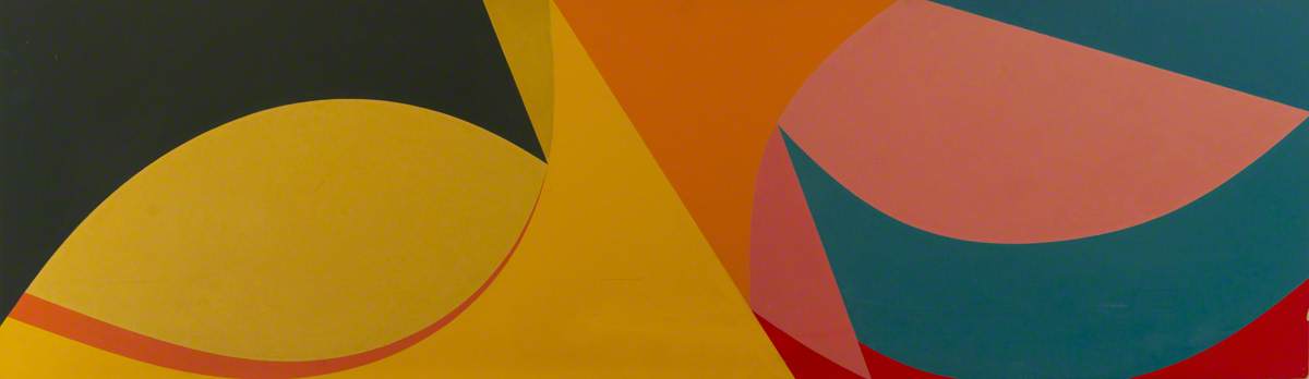 Blue Curve, Yellow Circle (polyptych, Panel 1 Of 6) — Susan Allen