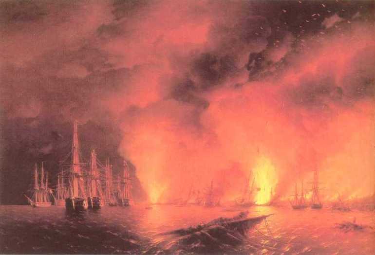 Battle Near Sinop — Ivan Konstantinovich Aivazovsky