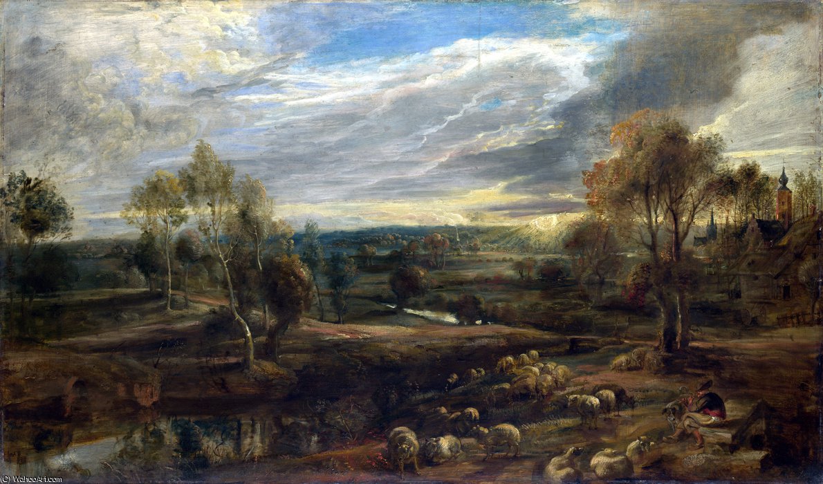 A Landscape With A Shepherd And His Flock — Peter Paul Rubens