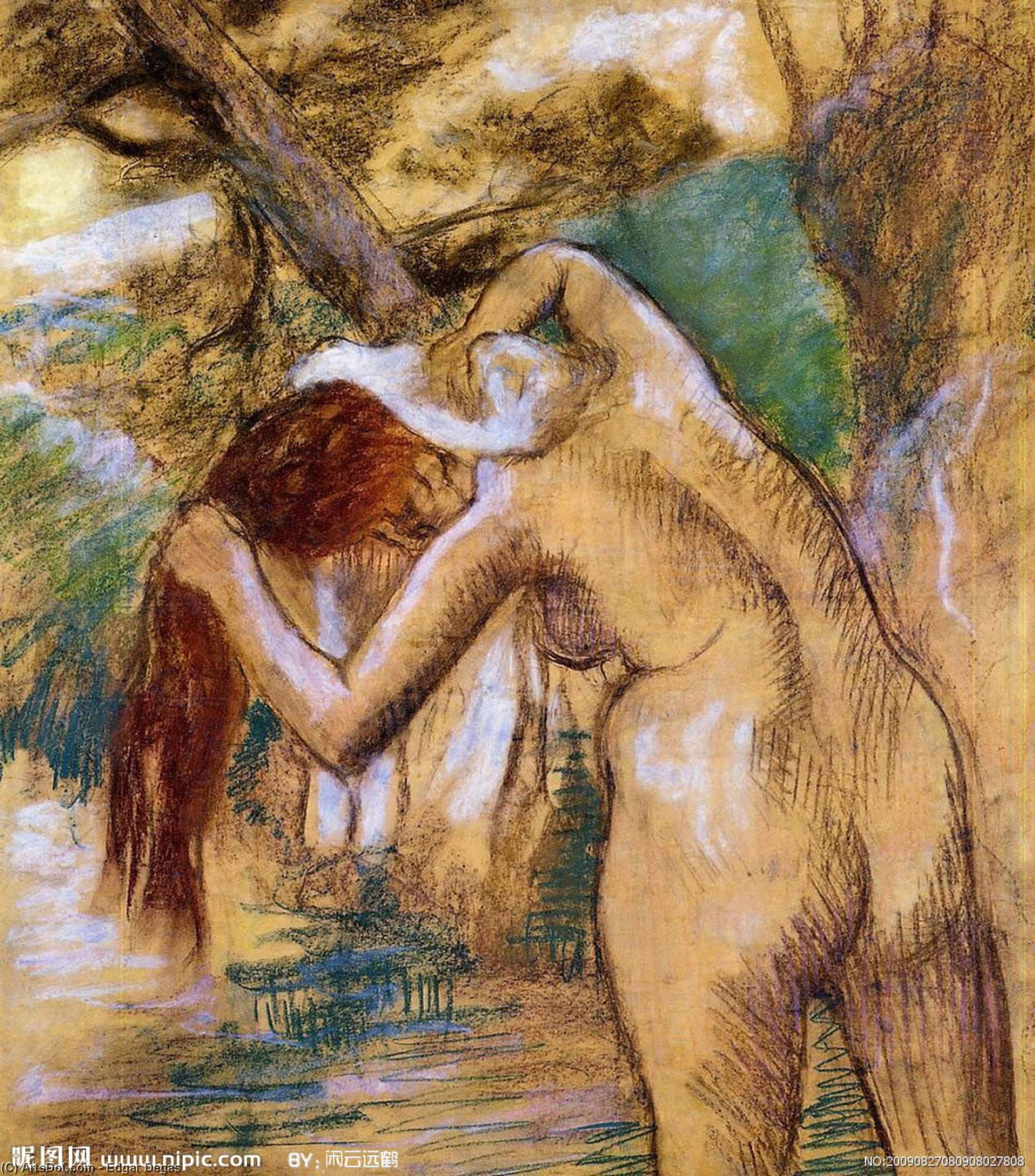 Bather By The Water — Edgar Degas