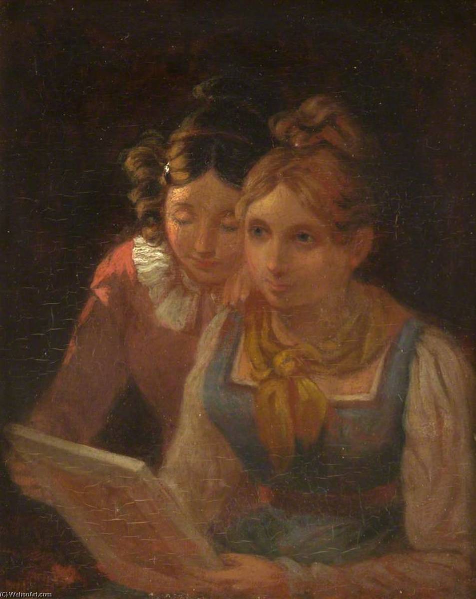 Two Girls Looking At A Picture — Edward Villiers Rippingille