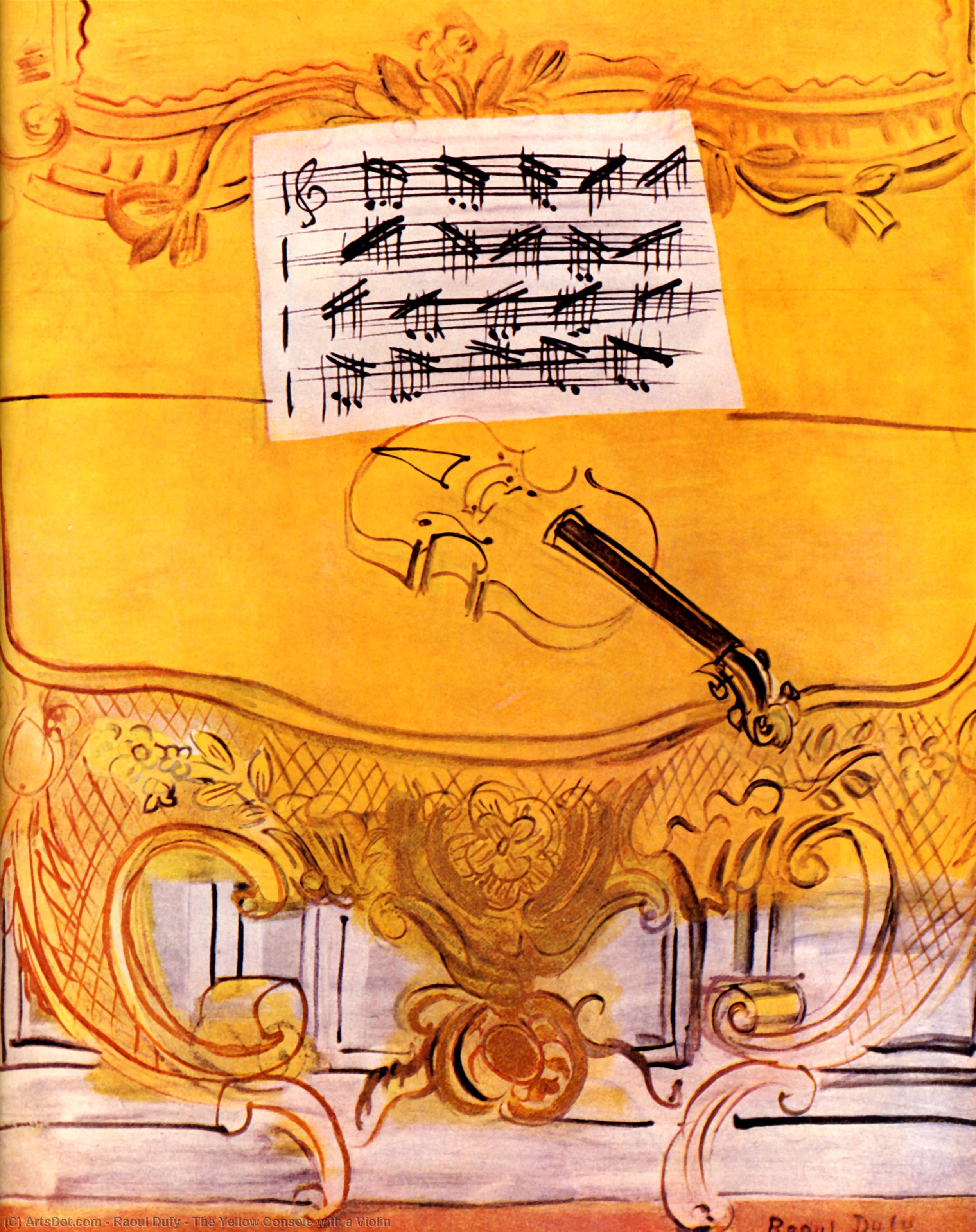 The Yellow Console With A Violin — Raoul Dufy