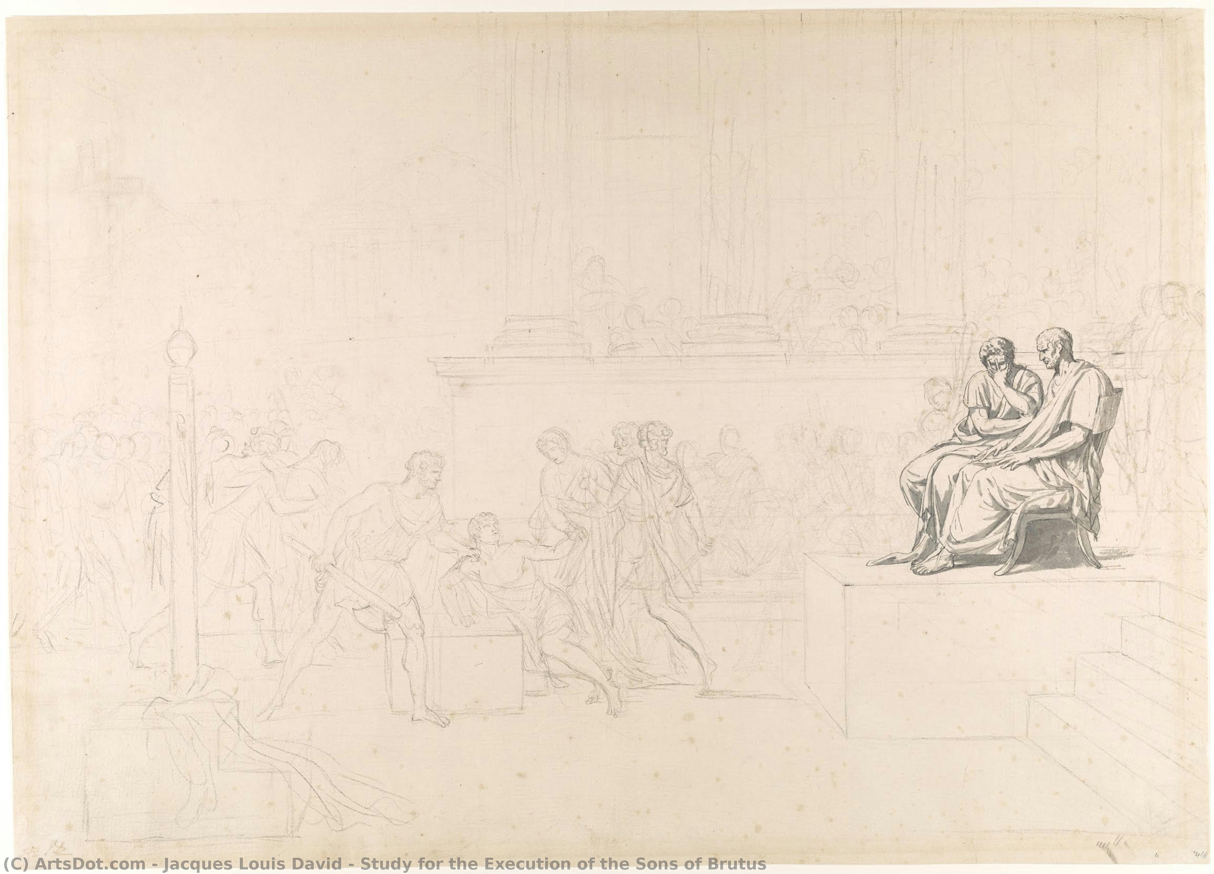 Study For The Execution Of The Sons Of Brutus — Jacques-louis David