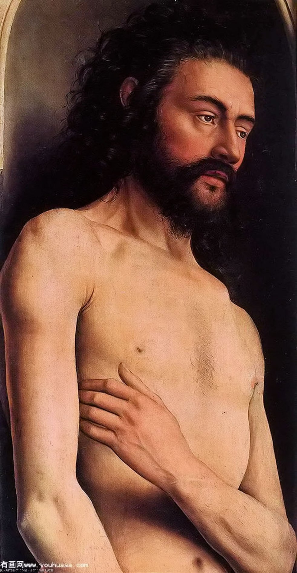 The Ghent Altarpiece Adam (detail - ) — Jan Van Eyck