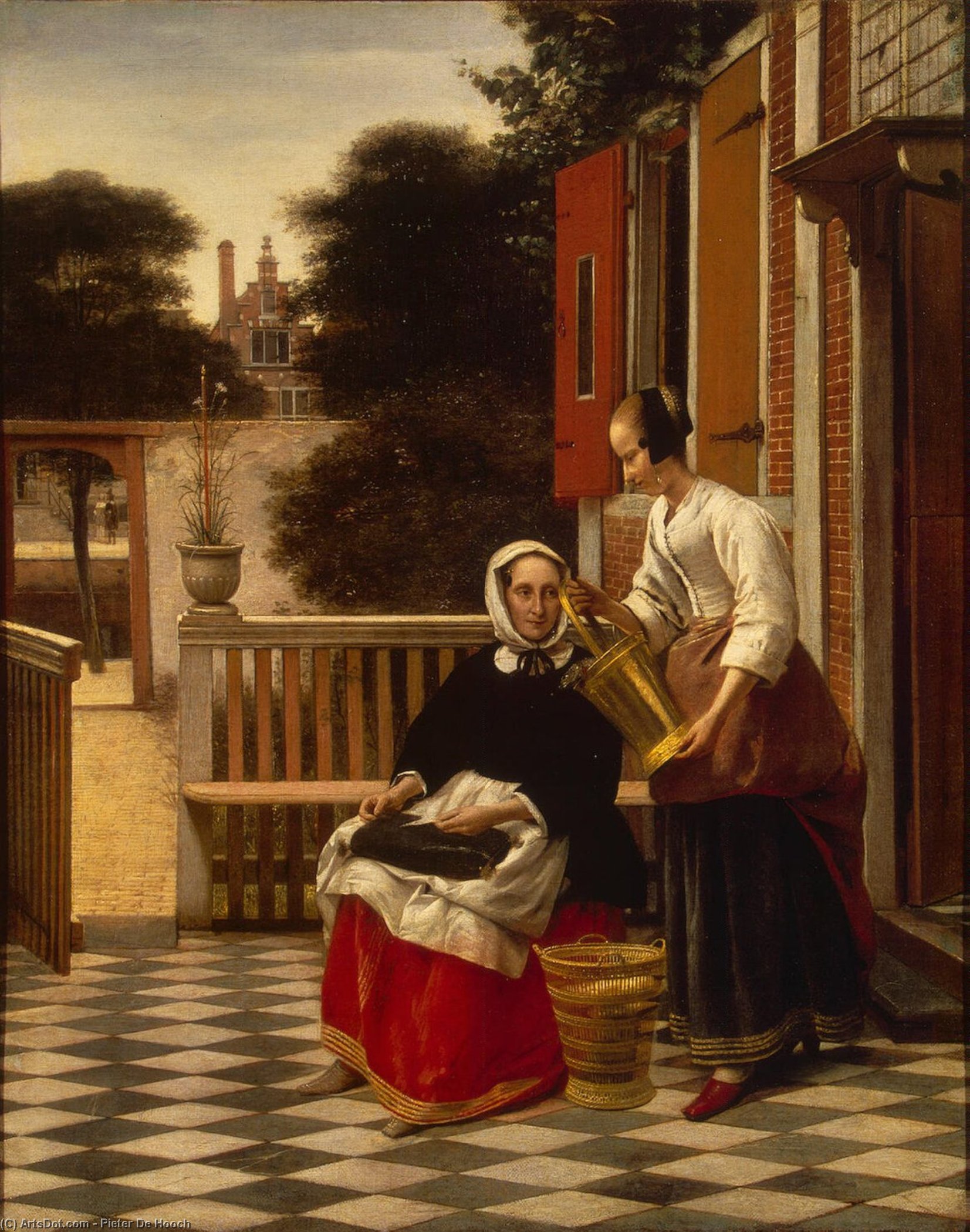 Woman And Maid — Pieter De Hooch