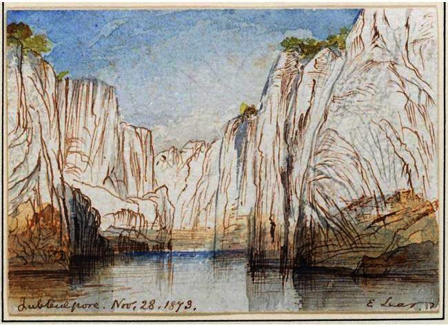 Jabalpur. Rocks Of The Narbada River At Bheraghat — Edward Lear
