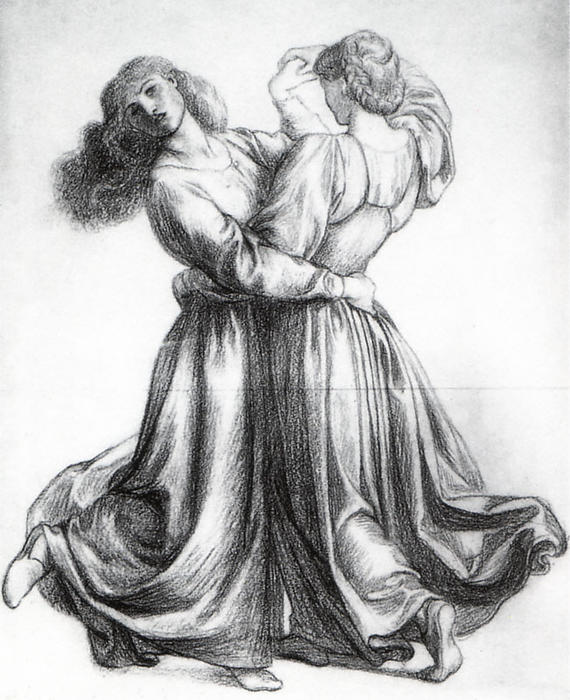 The Bower Meadow Study (study Of Dancing Girls) — Dante Gabriel Rossetti
