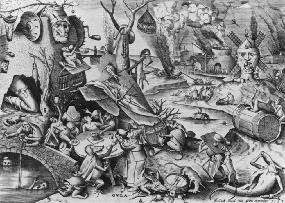 Gula (gluttony) — Pieter Bruegel The Elder