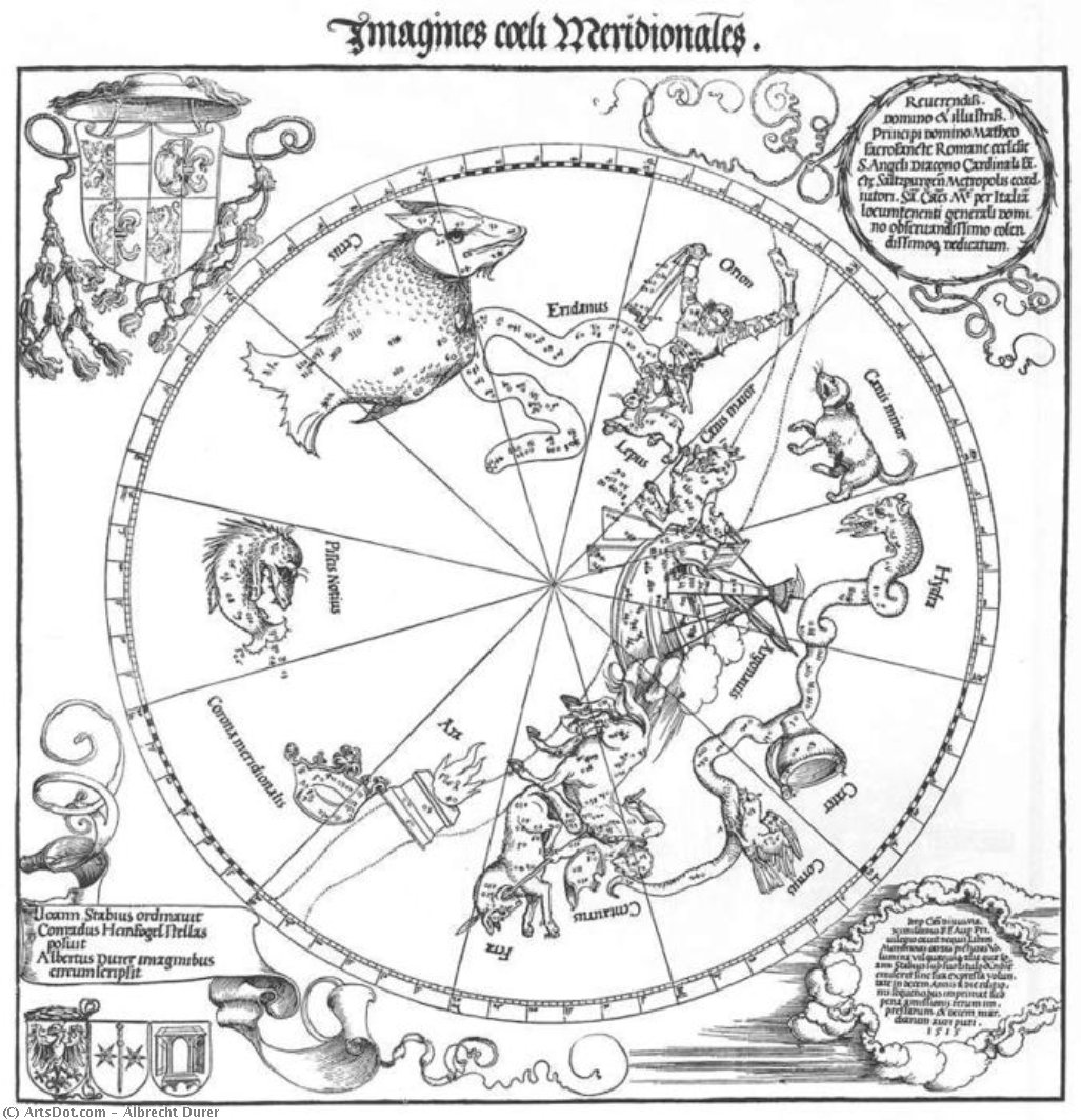 The Southern Hemisphere Of The Celestial Globe — Albrecht Dürer