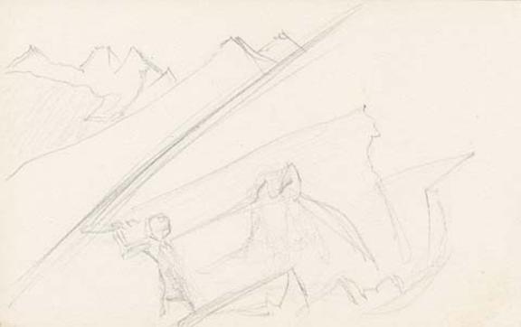 Cursory Sketch For ''arjuna'' From ''kulu'' — Nicholas Roerich