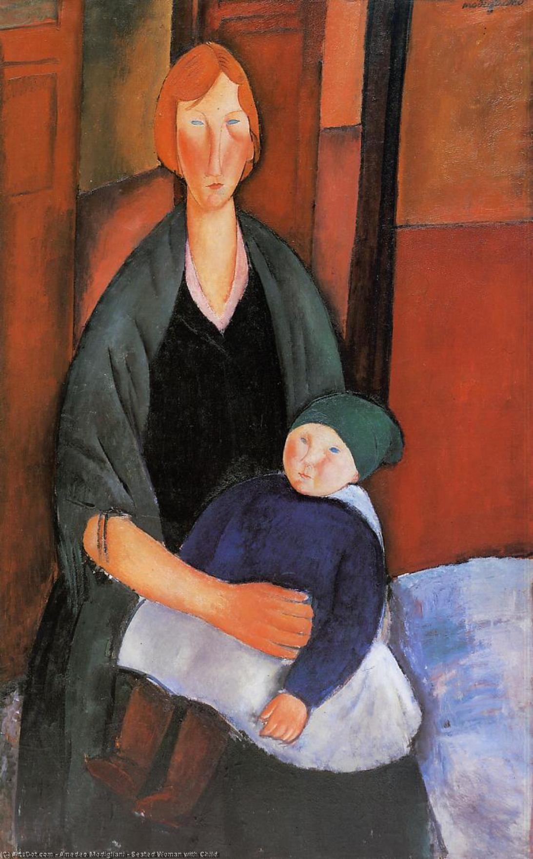 Seated Woman With Child — Amedeo Clemente Modigliani