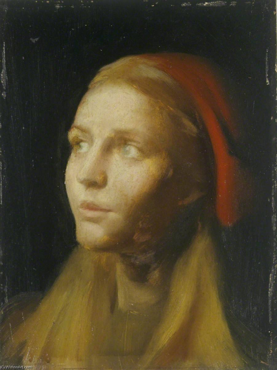 Study Of A Girl's Head — Edgar Herbert Thomas