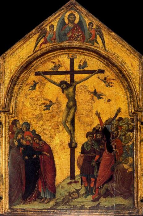 Crucifixión Con San Nicolás Y San Gregorio. Crucifixión — Duccio Di Buoninsegna