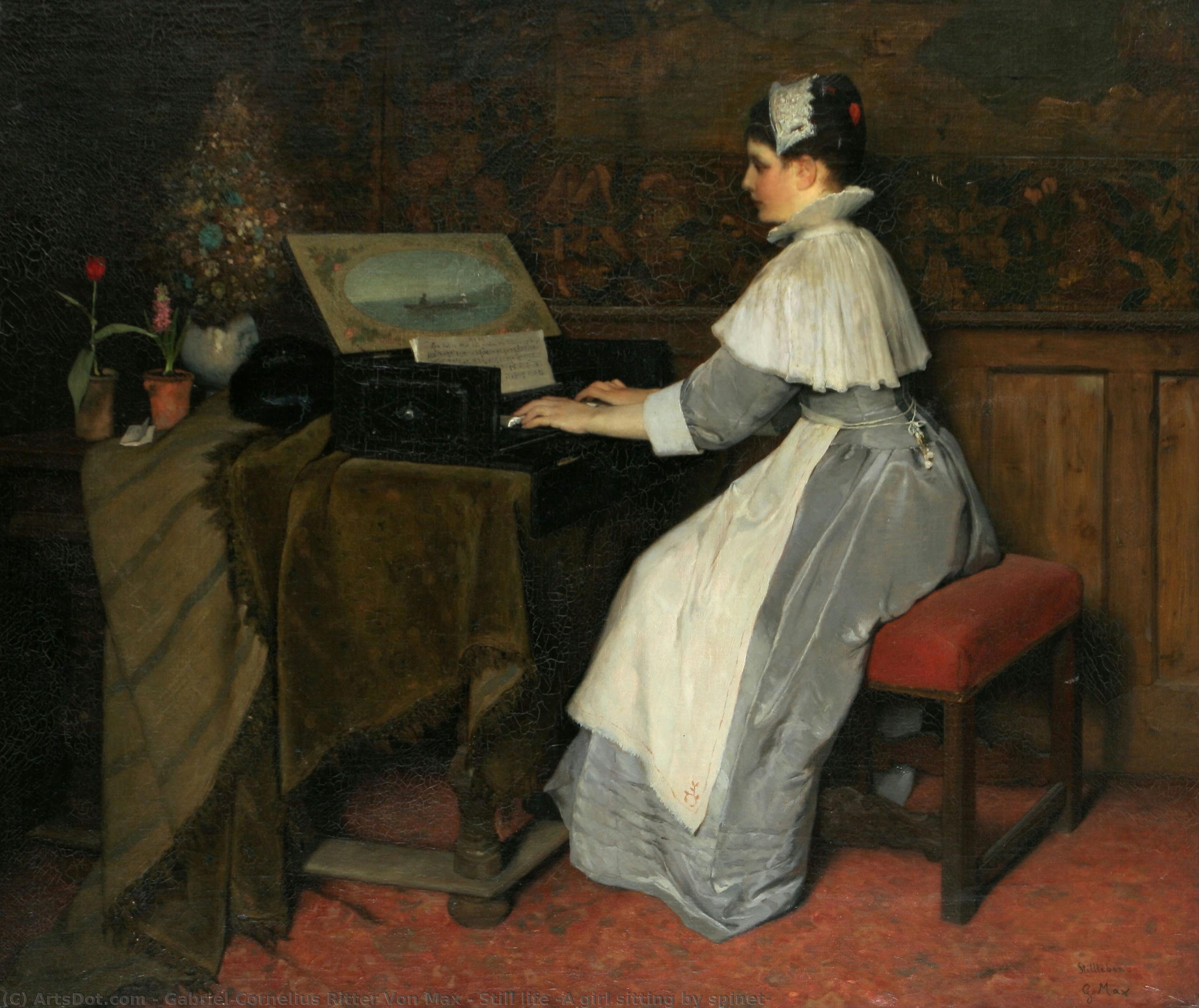 Still Life (a Girl Sitting By Spinet) — Gabriel Cornelius Ritter Von Max
