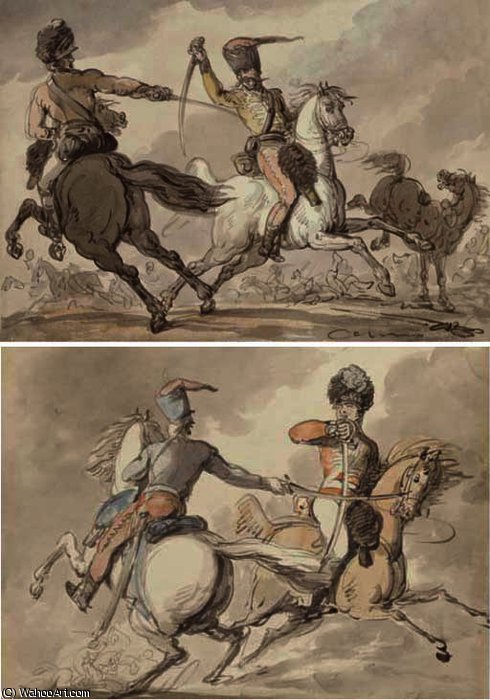 Cavalrymen In Combat — Thomas Rowlandson