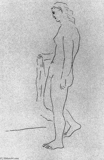 Mujer Desnuda De Pie Con Una Toalla 1 — Pablo Picasso
