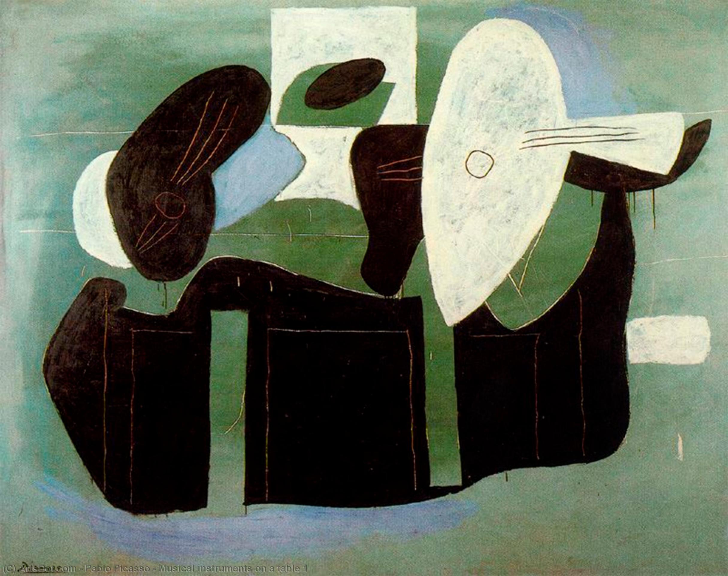 Musical Instruments On A Table 1 — Pablo Picasso