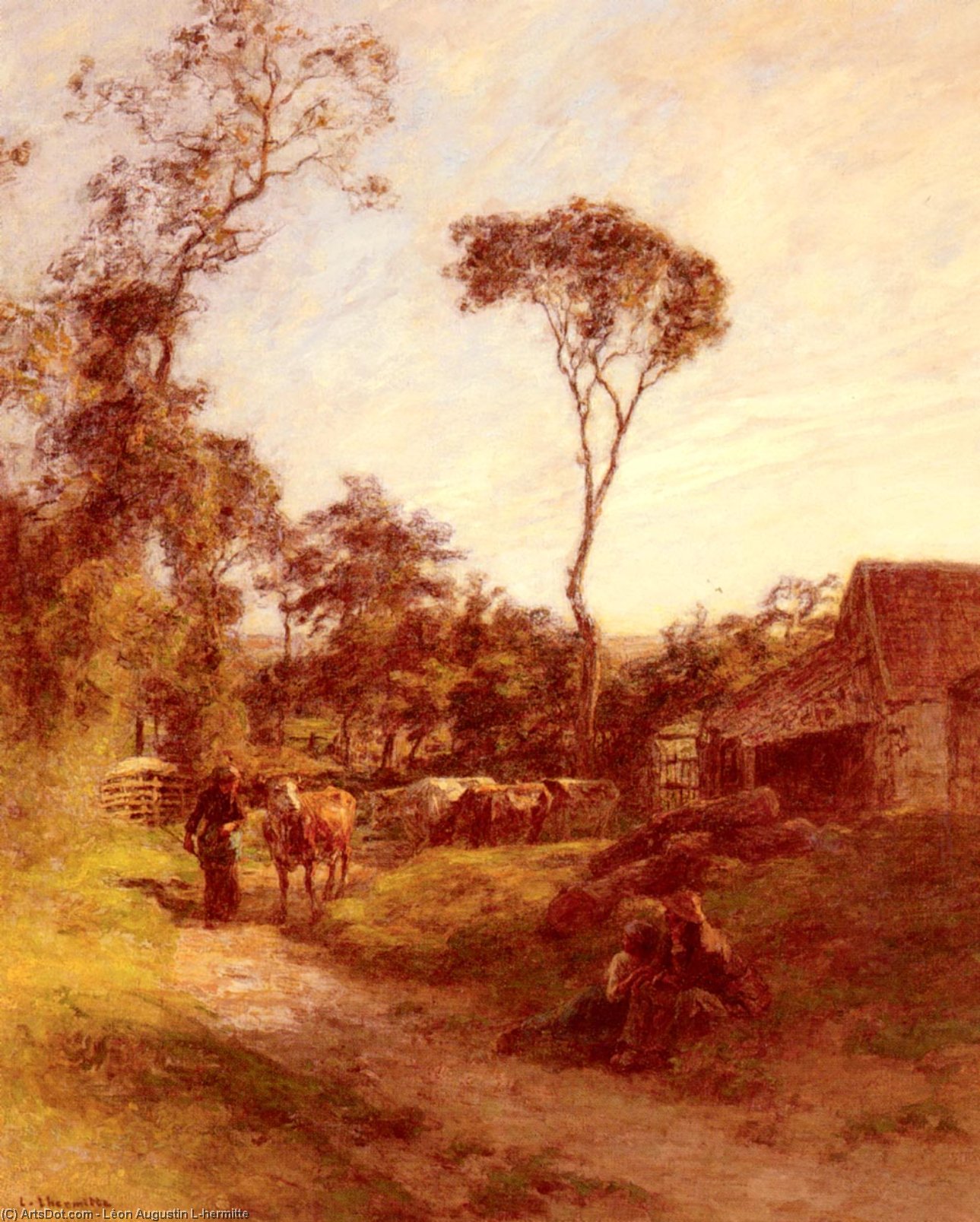 La Ferme De Sombre — Léon Augustin L'hermitte