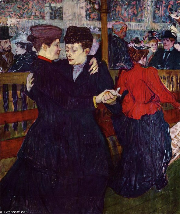 At The Moulin Rouge The Two Waltzers — Henri De Toulouse-lautrec