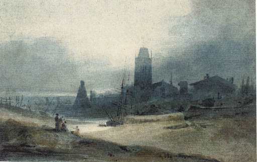 Bristol, With The Church Of St Mary Redcliffe — John Sell Cotman