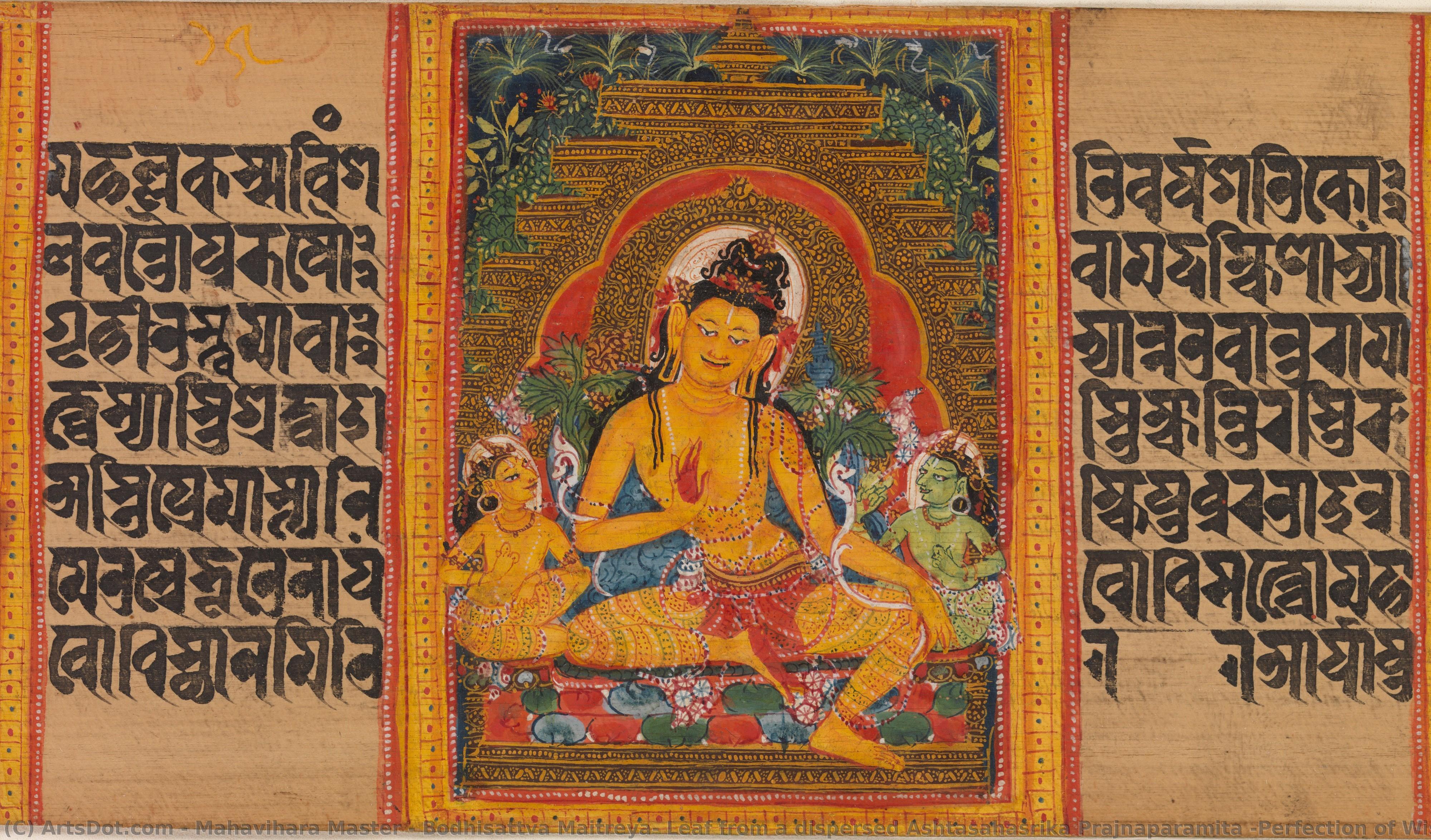 Bodhisattva Maitreya, Leaf From A Dispersed Ashtasahasrika Prajnaparamita (perfection Of Wisdom) Manuscript — Mahavihara Master