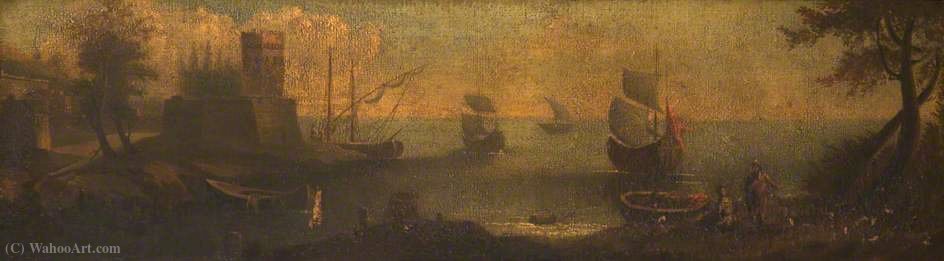 Mediterranean Coast With Shipping — Agostino Tassi