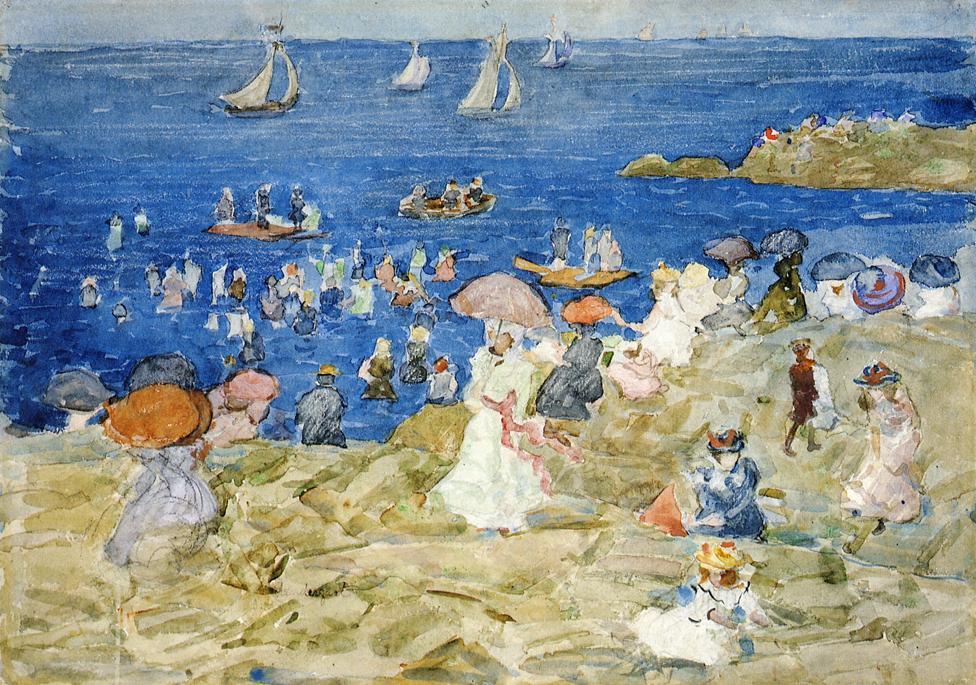 New England Beach Scene — Maurice Brazil Prendergast