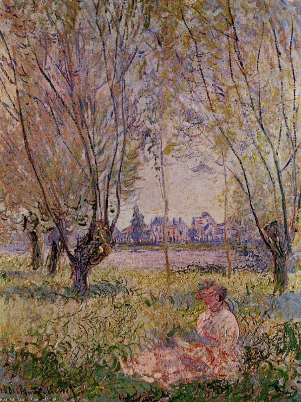Woman Sitting Under The Willows — Claude Monet