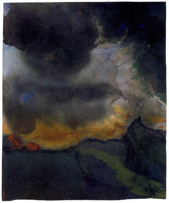 Mountain Landscape With Dark Clouds — Emile Nolde