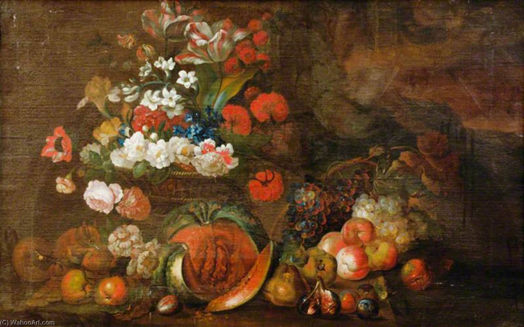 Still Life (flowers And Fruit) — Jakab Bogdány