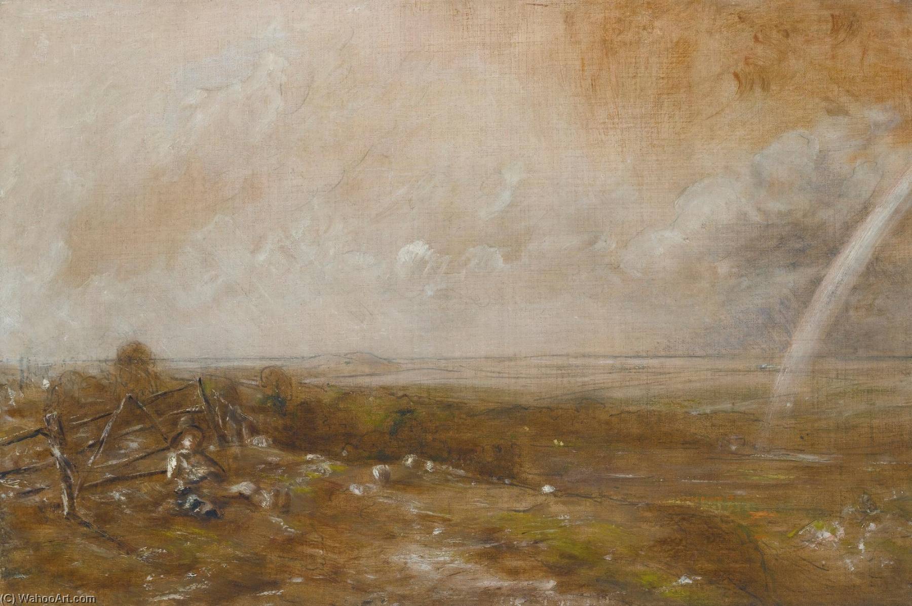 Child's Hill Looking Towards Harrow With A Rainbow — John Constable