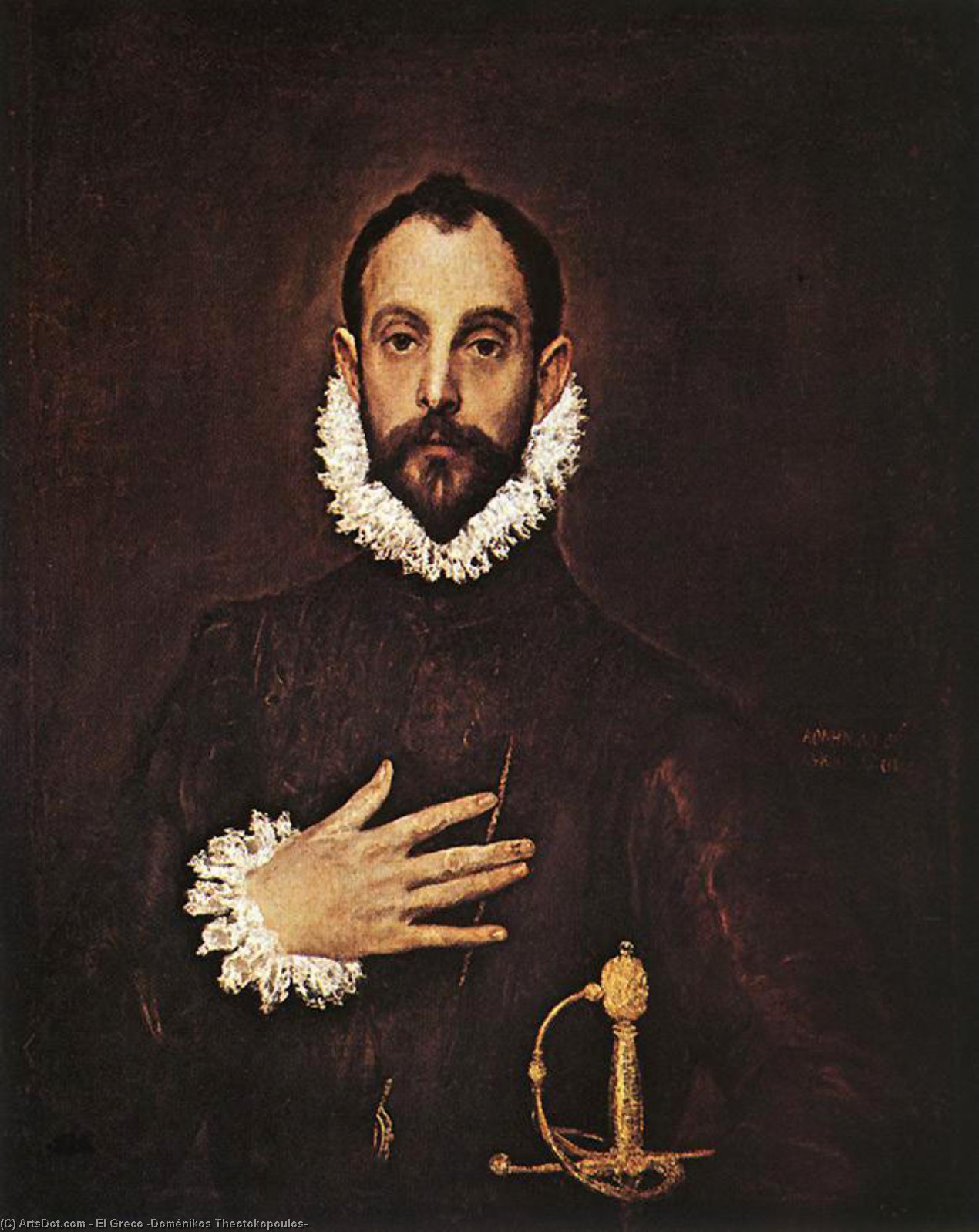 The Knight With His Hand On His Breast — El Greco
