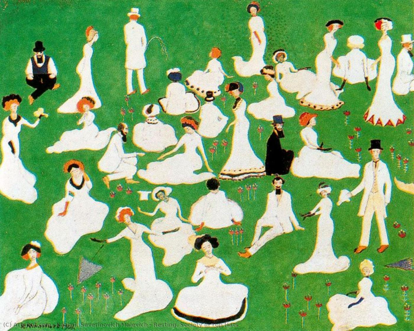 Resting. Society In Top Hats — Kazimir Malevich