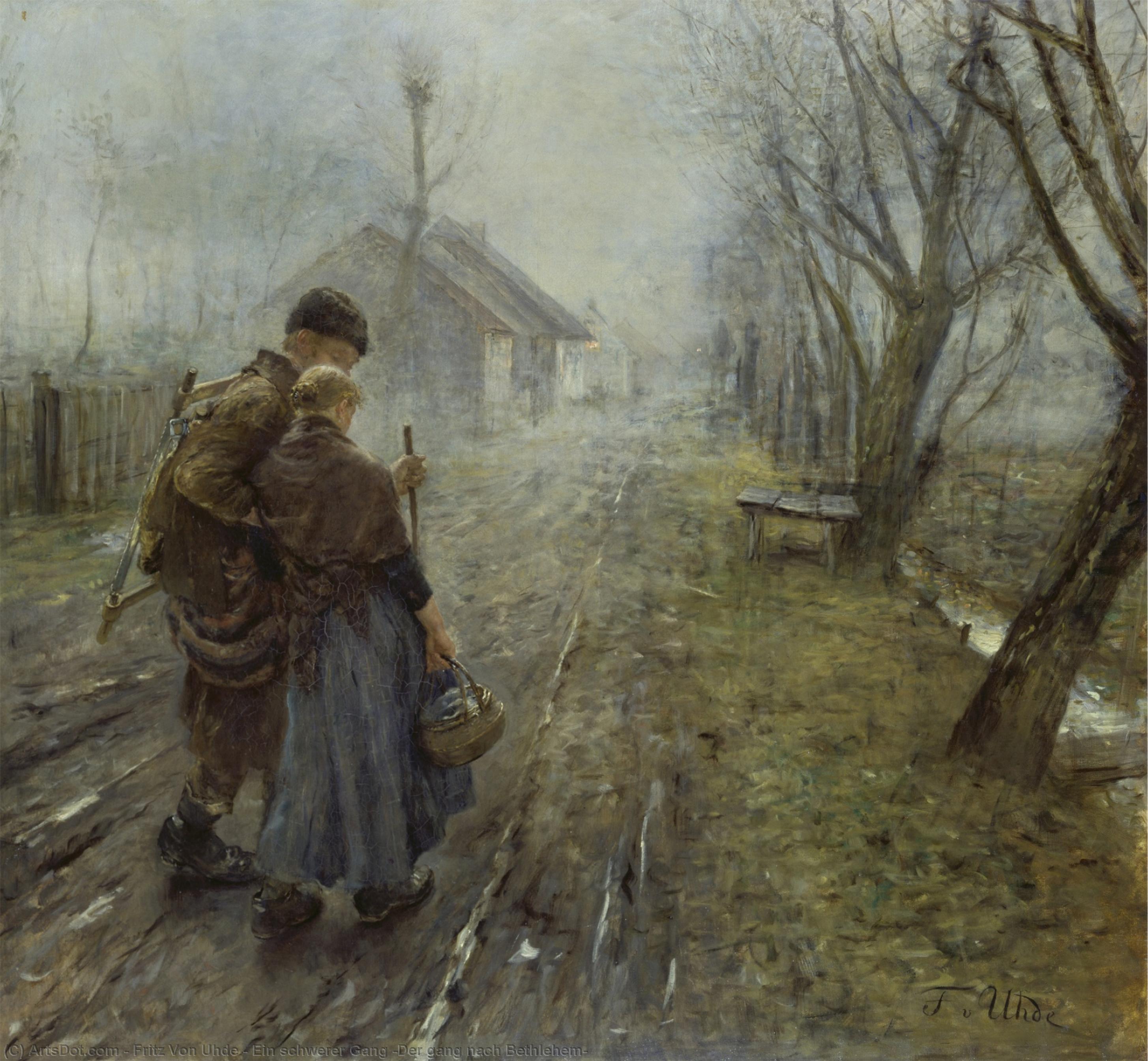 Ein Schwerer Gang (der Gang Nach Bethlehem) — Fritz Von Uhde