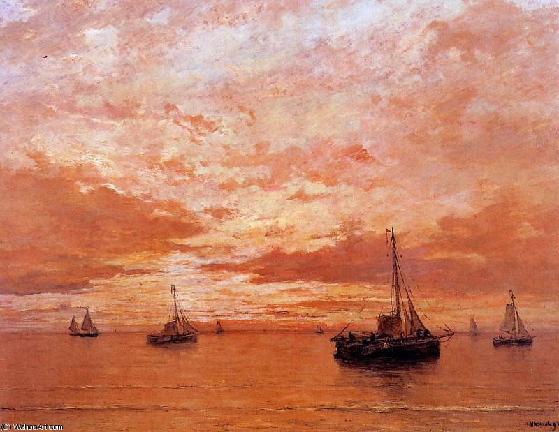 Calm Sea Sun — Hendrik Willem Mesdag