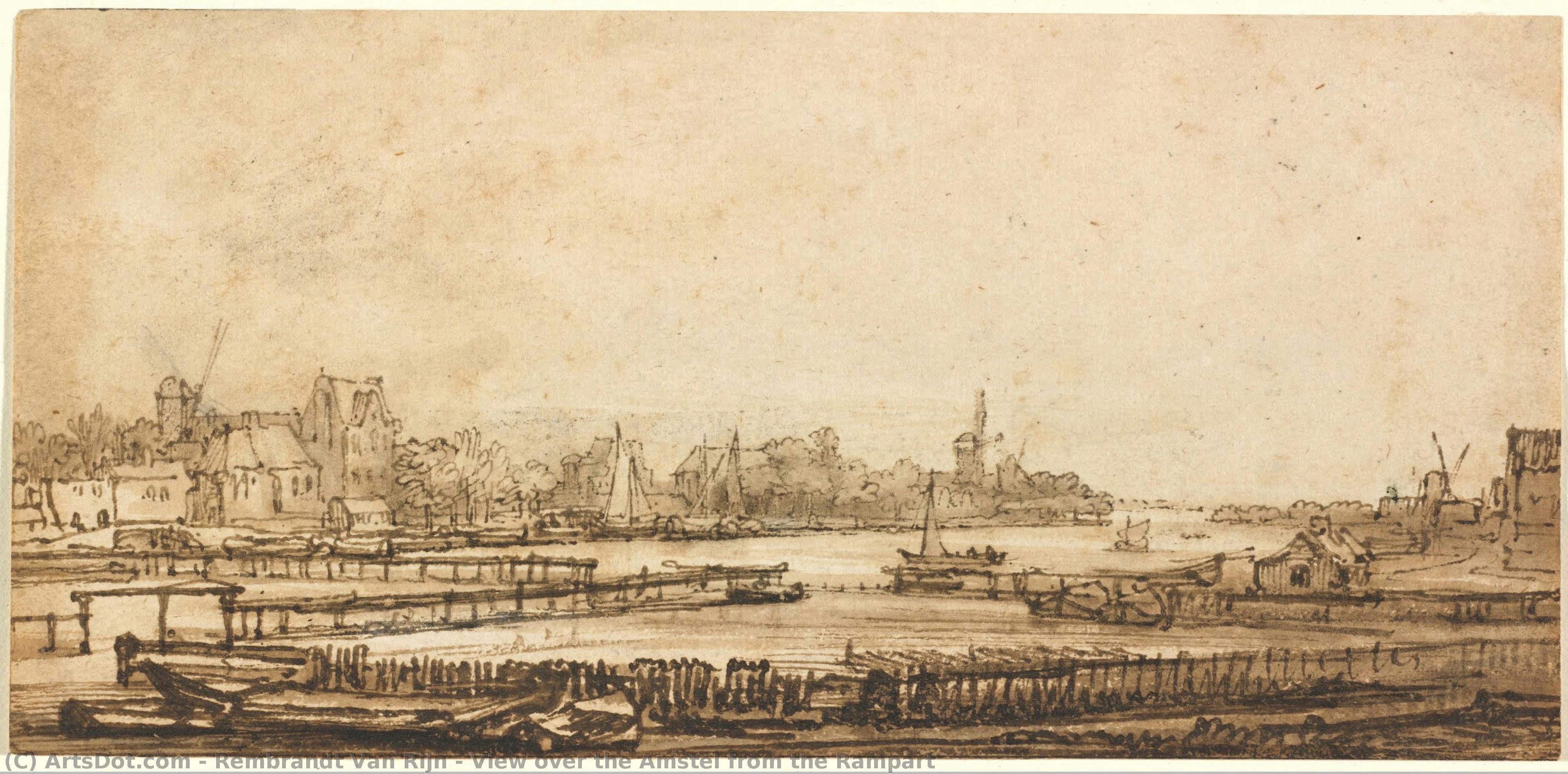 View Over The Amstel From The Rampart — Rembrandt Van Rijn